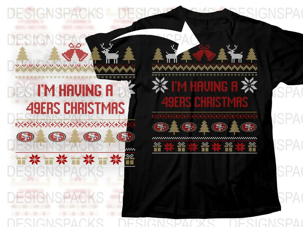 San Francisco 49ers Christmas T-Shirt, Festive Holiday Sports Fan Apparel, Unisex Graphic Tee Gift Idea