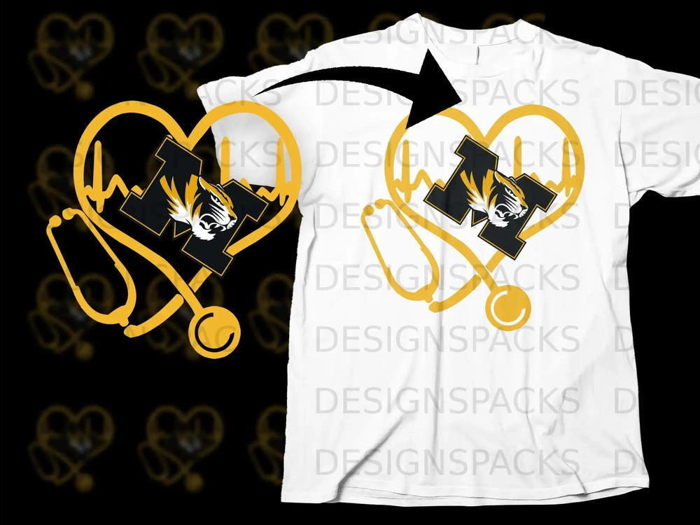 Heartbeat Stethoscope with Tiger Design Shirt