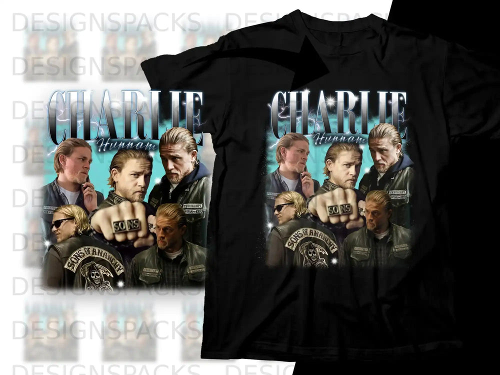 Sons of Anarchy cast with Charlie Hunnam in front.