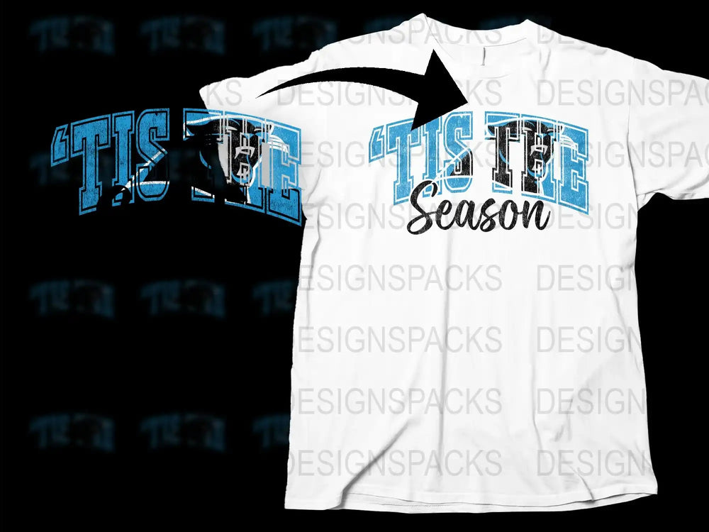 Festive Holiday T-Shirt 'Tis the Season' Graphic Tee, Winter Blue Snowflake Design, Christmas Casual Wear for All Ages