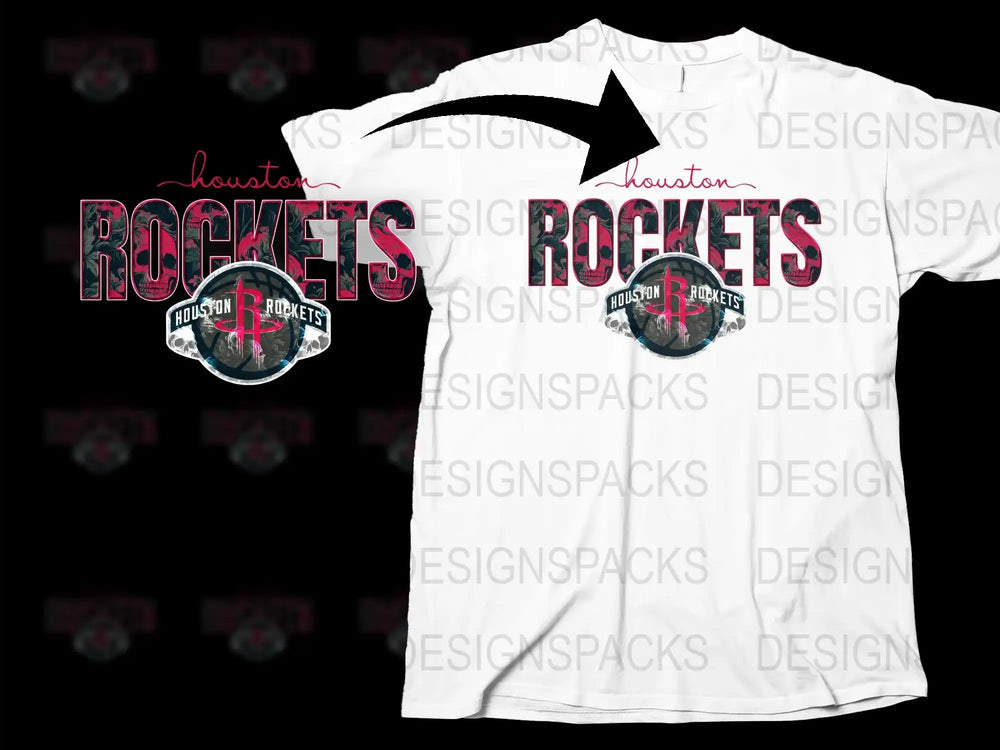Houston Rockets NBA Team Logo Graphic T-Shirt, Unisex Sports Casual Apparel