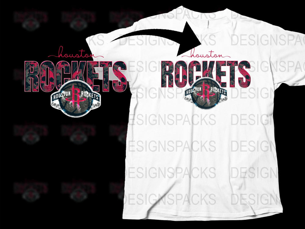 Houston Rockets NBA Team Logo Graphic T-Shirt, Unisex Sports Casual Apparel