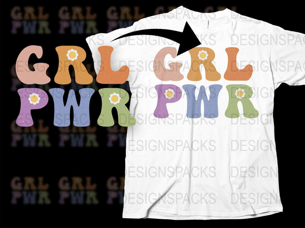 Girl Power T-Shirt, Feminist Tee, Colorful Letters, Empowerment, Women's Rights, Gift Idea