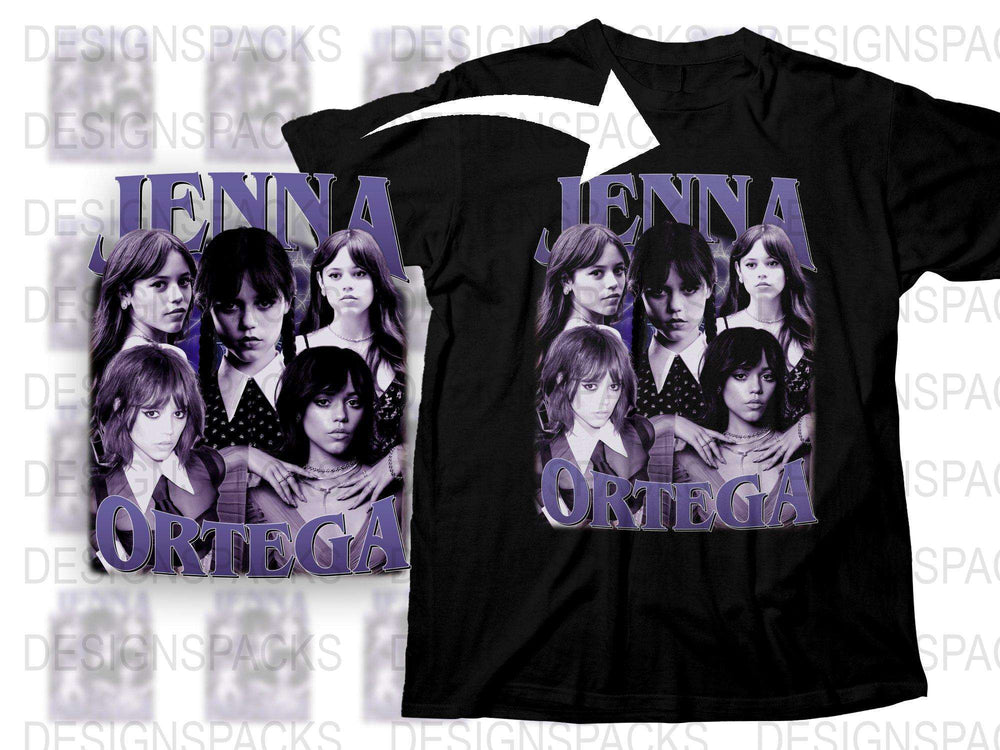 Jenna Ortega Inspired Graphic T-Shirt, Trendy Celebrity Photo Print Tee, Fashionable Casual Wear, Unique Gift Idea