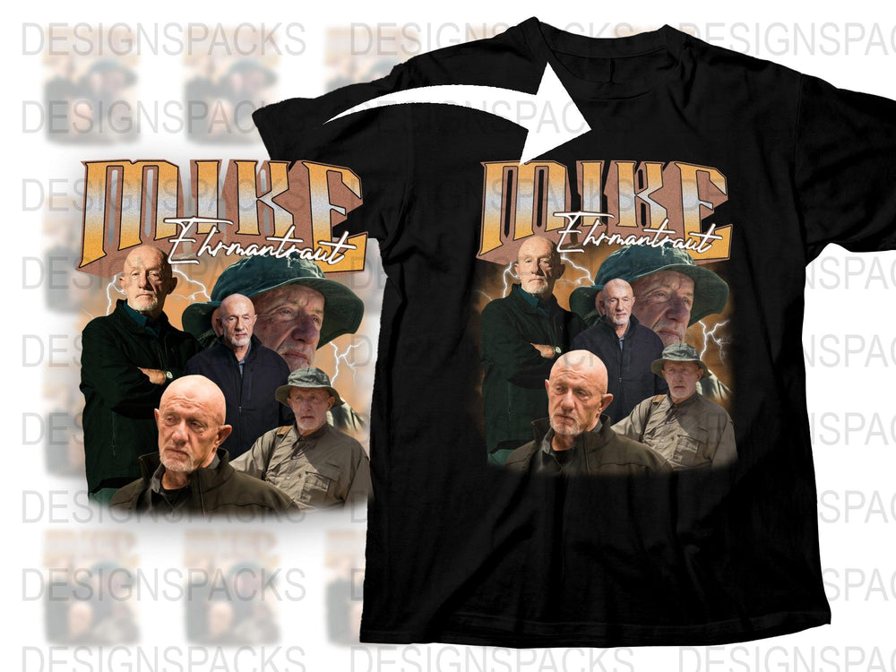 Mike Ehrmantraut Breaking Bad Graphic T-Shirt, Men's Black Cotton Tee, TV Show Character Apparel, Fan Gift Idea