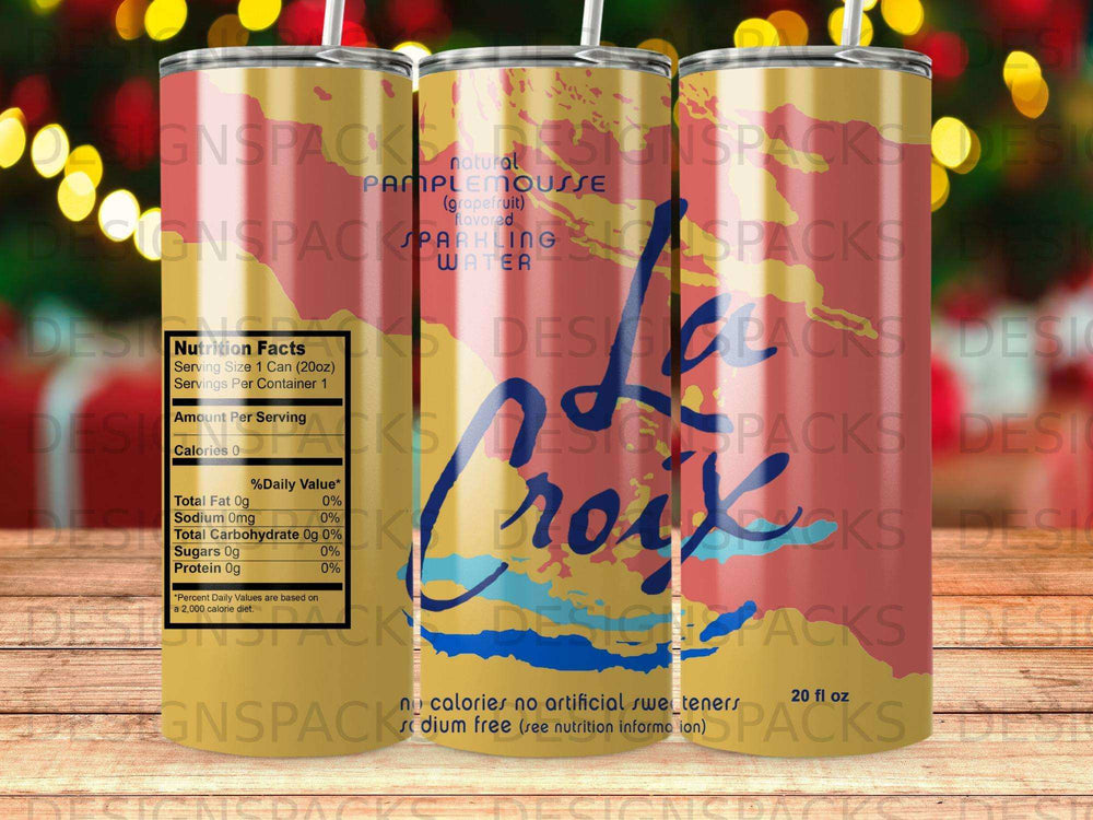 La Croix Pamplemousse sparkling water can with nutrition facts.