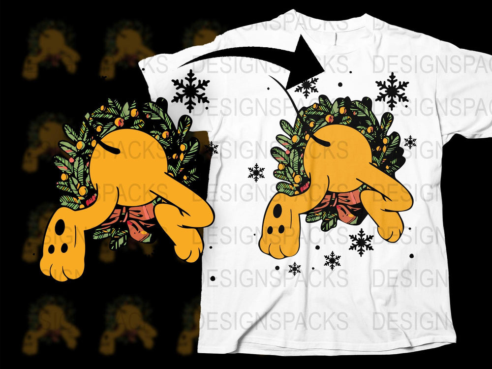 Festive Dinosaur T-Shirt Christmas Wreath Holiday Graphic Tee Snowflakes Design Kids and Adults Tops