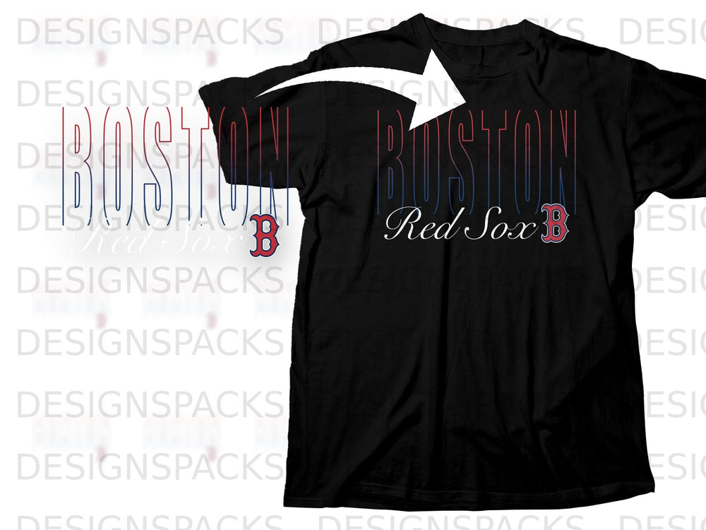 Black t-shirt with "BOSTON" text and Red Sox logo.