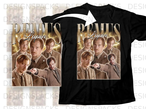 T-shirt featuring a collage of actor David Thewlis as Remus Lupin.