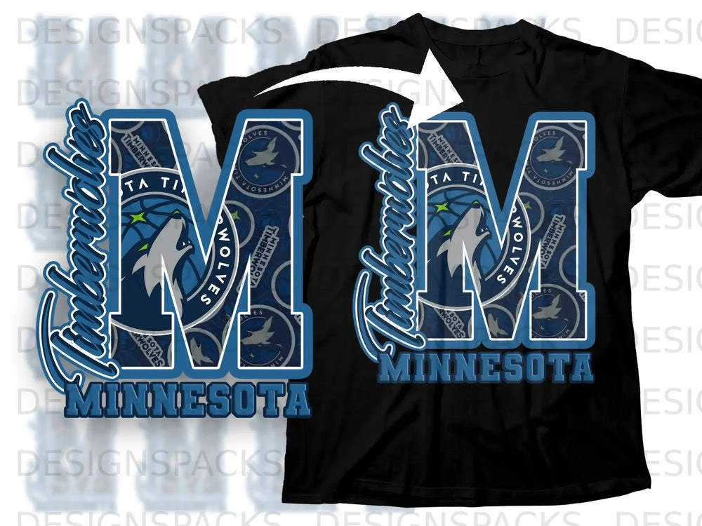 Minnesota Timberwolves M Logo Design Shirt