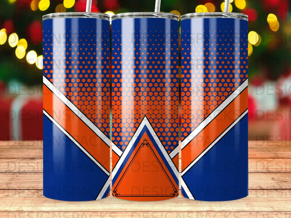 Blue Orange Halftone Dot Stripe Triangle product type