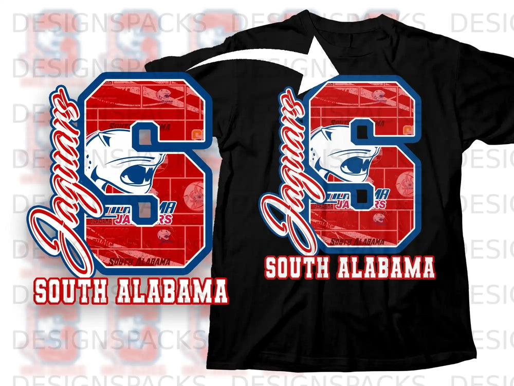Jaguars South Alabama Number 6 Graphic Display Shirt