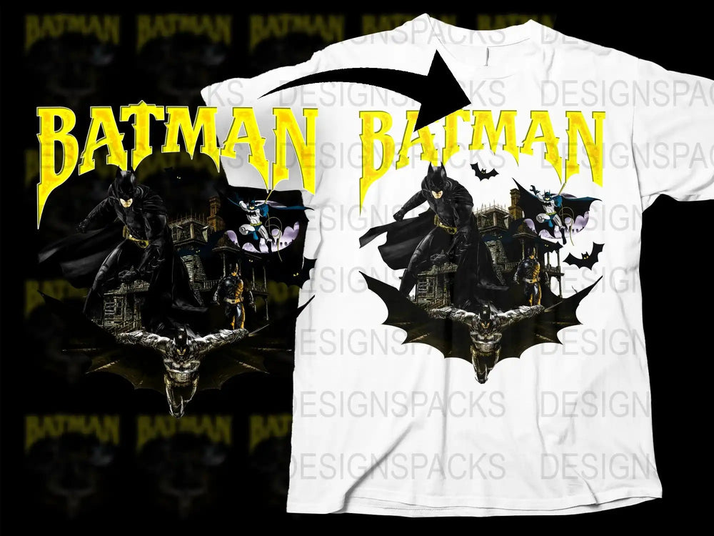 Batman Graphic T-Shirt, Vintage Comic Book Hero Design, Adult Unisex Casual Wear, Fan Apparel
