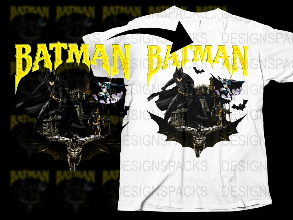 Batman Graphic T-Shirt, Vintage Comic Book Hero Design, Adult Unisex Casual Wear, Fan Apparel