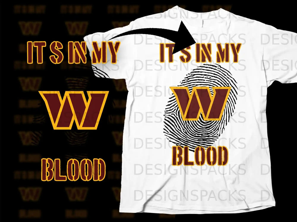 It's in My Blood W Fingerprint Design Shirt