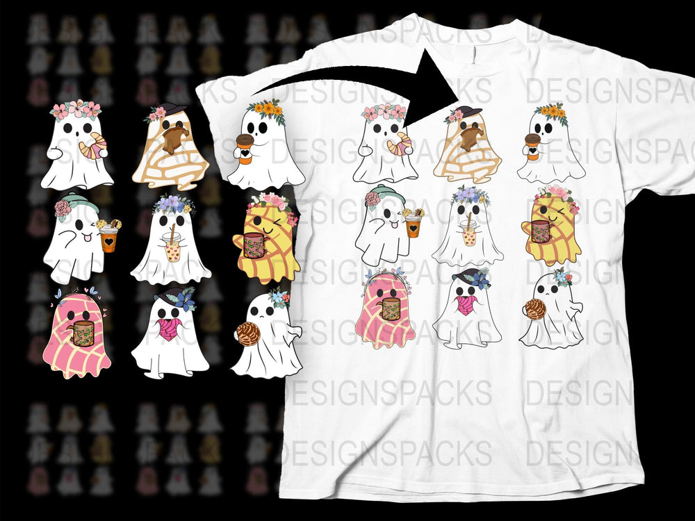 Cute Ghost T-Shirt for Halloween, Funny Spooky Character Tee, Various Ghost Designs, Unisex Ghost Costume Shirt