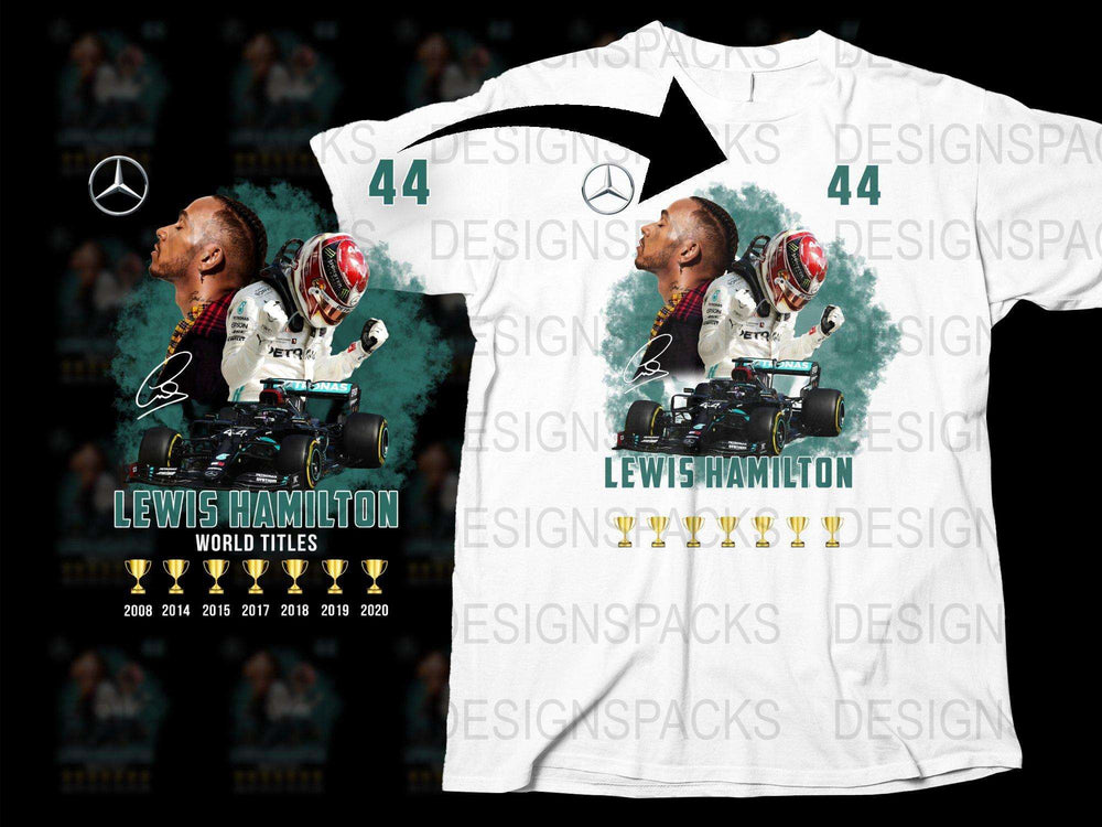 Lewis Hamilton F1 Champion T-Shirt, Racing Car Graphic Tee, Motorsport Fan Gift, Casual Wear, Unisex Top, Size Options Available
