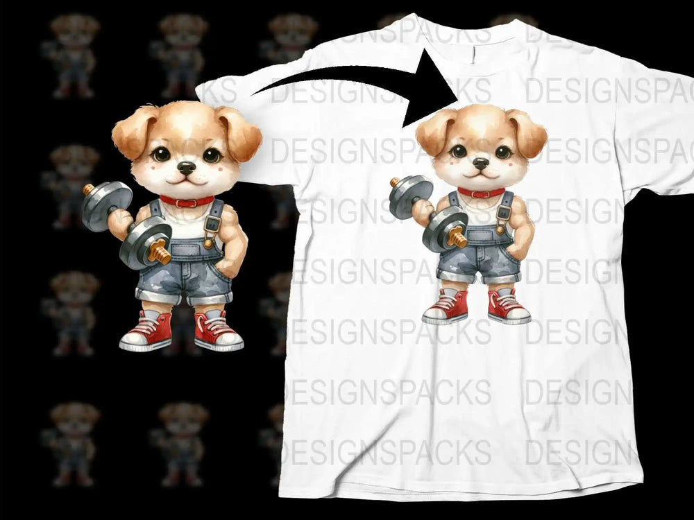 Cute Cartoon Dog T-Shirt, Kids' White Tee, Funny Puppy Graphic Shirt, Animal Print Tops for Children