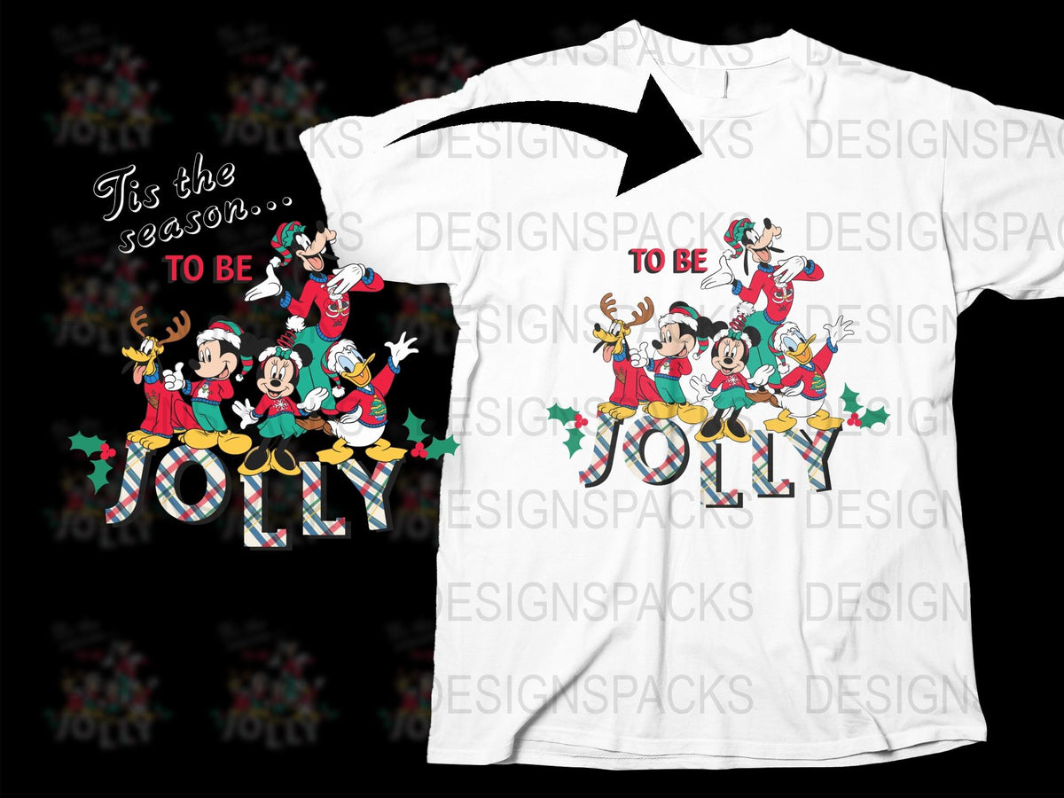 Disney Christmas T-Shirt, Mickey Friends Holiday Tee, Festive Family Matching Shirts, Seasonal Kids and Adult Apparel