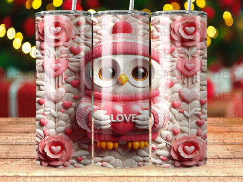 Owl holding a heart with 