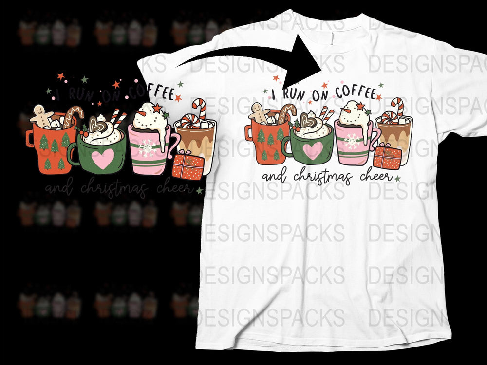 Christmas Cheer Coffee Shirt, Holiday Hot Cocoa Tee, Cute Winter Season Graphic T-Shirt, Festive Apparel