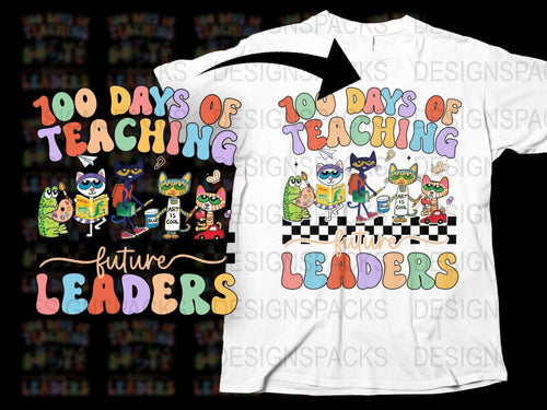 100 Days of Teaching T-Shirt, Colorful Teacher Tee, Future Leaders Graphic, Educator Gift, Unisex School Apparel