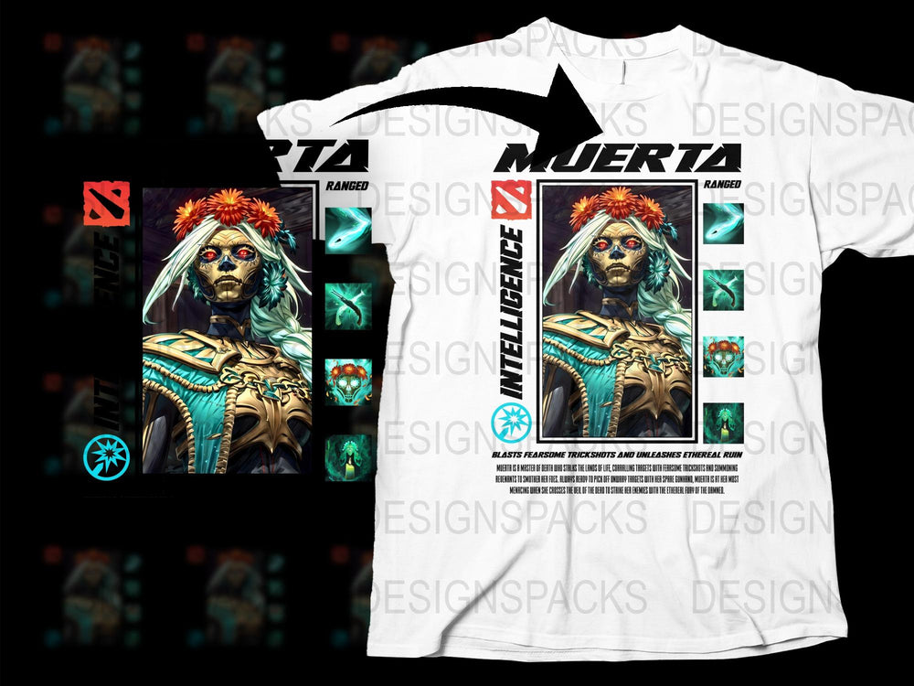 Dia de los Muertos Sugar Skull Woman T-Shirt, Colorful Floral Headdress, Mexican Culture Inspired, Unique Graphic Tee