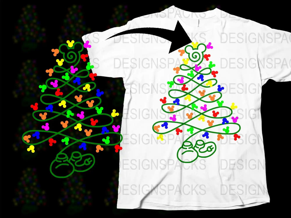 Colorful Christmas Tree T-Shirt, Holiday Casual Wear, Festive Graphic Tee, Unisex Gift Idea