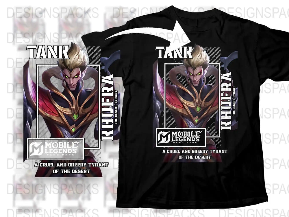 Mobile Legends T-Shirt, Zilong Graphic Tee, Gamer Apparel, Black Men's Fashion, Unique Hero Design, Stylish Casual Wear