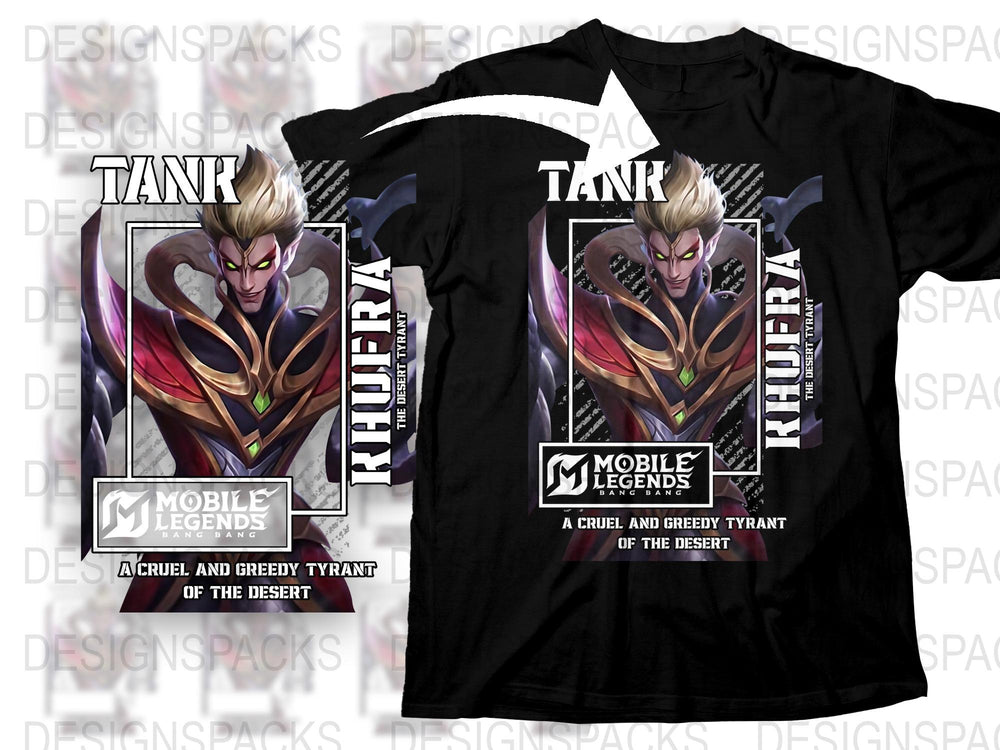 Mobile Legends T-Shirt, Zilong Graphic Tee, Gamer Apparel, Black Men's Fashion, Unique Hero Design, Stylish Casual Wear