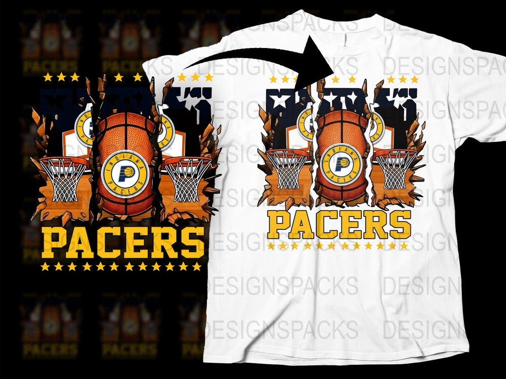 Vintage Pacers Graphic T-Shirt, Retro Basketball Team Fan Tee, Unisex Adult Casual Wear