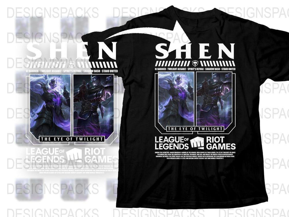 League of Legends Shen T-Shirt, The Eye of Twilight, Gaming Apparel, Riot Games Merchandise