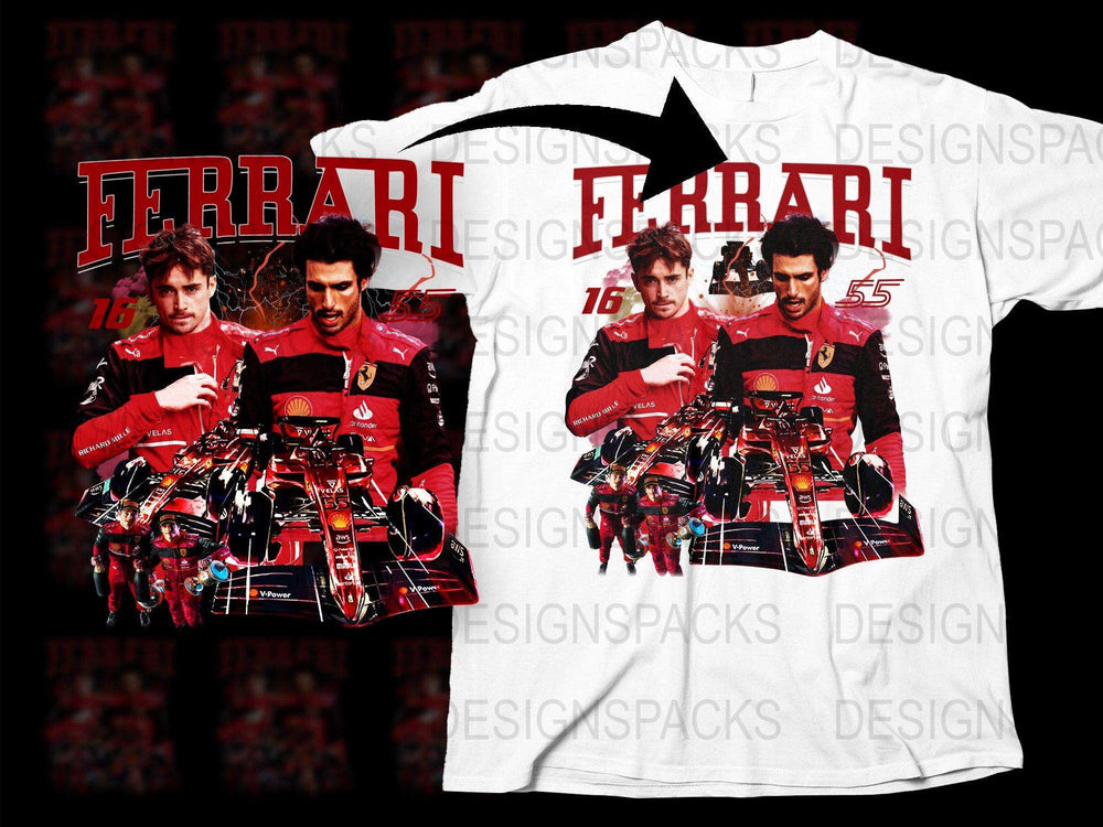 Ferrari Racing Team T-Shirt, Vintage Graphic Tee, Formula 1, Motorsport Apparel, Collectible Racing Merchandise, Gift for Car Enthusiasts
