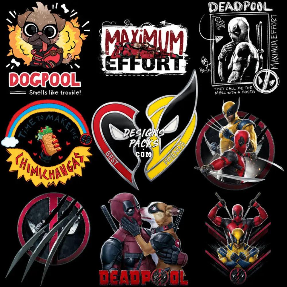 9 Dead Super Heroes Movie Comics Designs Bundle Png