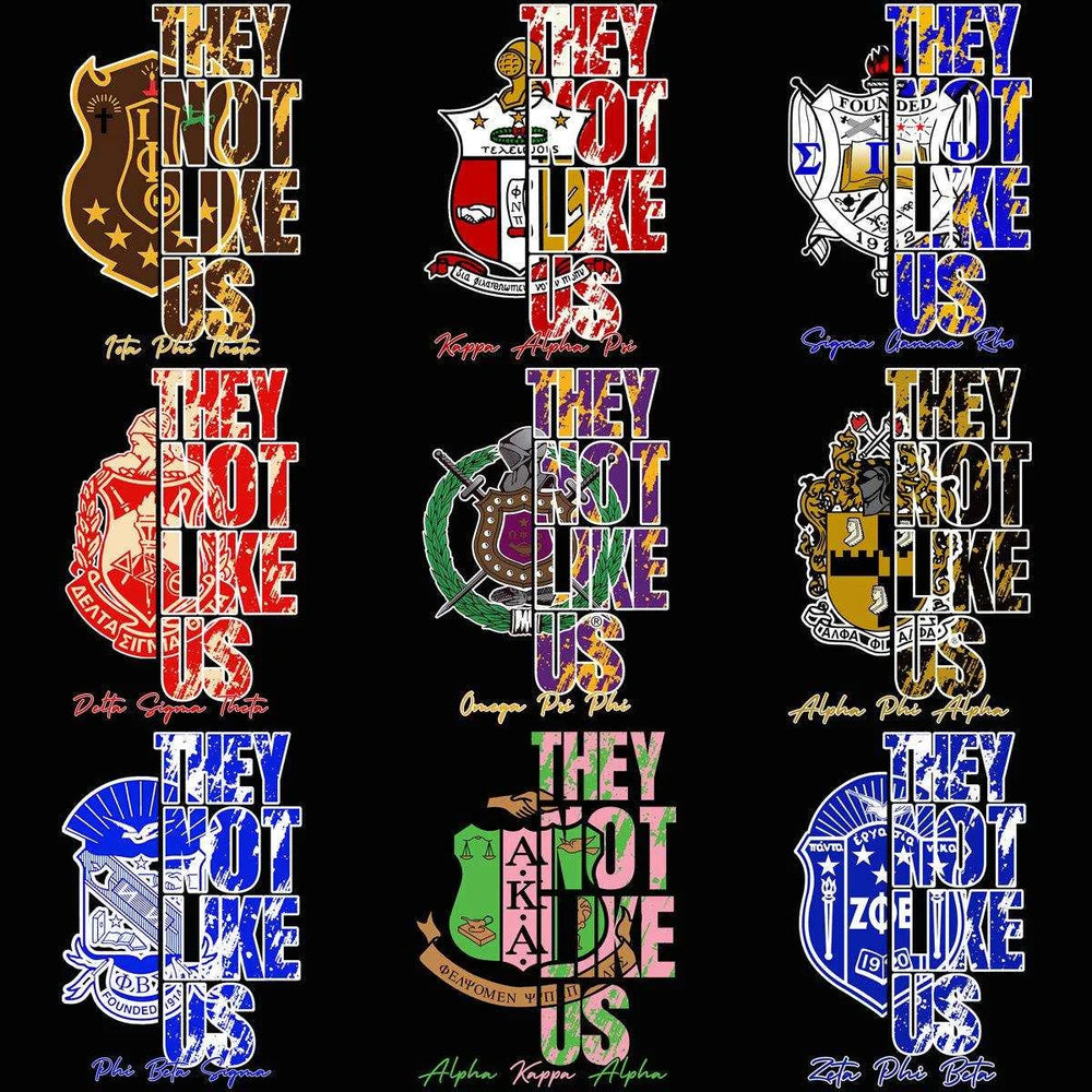 9 Sororities And Fraternities They Not Like Us Designs Bundle PNG