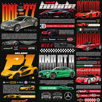 Load image into Gallery viewer, 9 Sport Cars Streetwear Black + White Designs Bundle PNG
