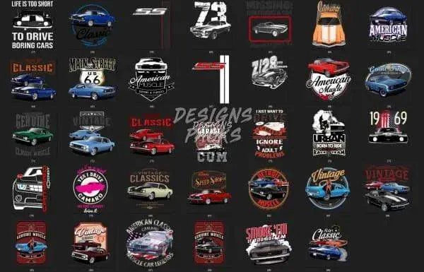 90 Chevrolet Camaro Classics Designs Bundle PNG
