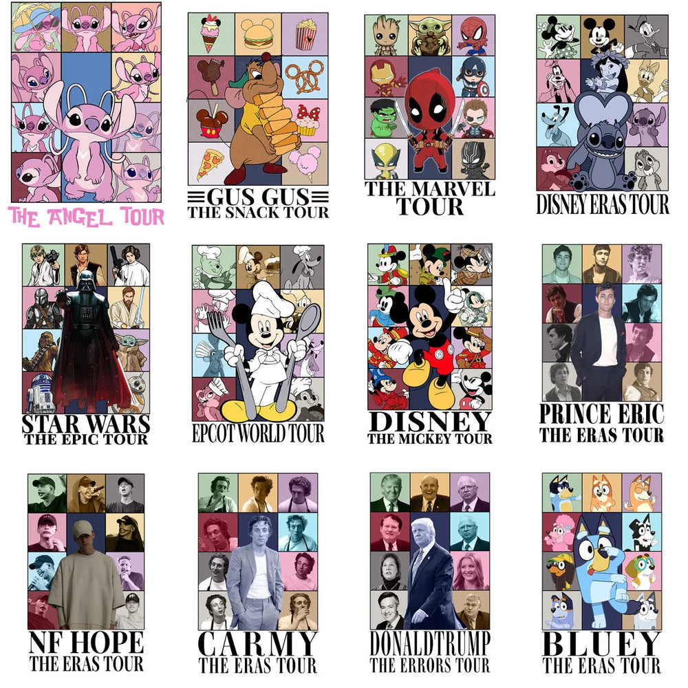 90 Pop Culture Eras Tour V2 Designs Bundle PNG