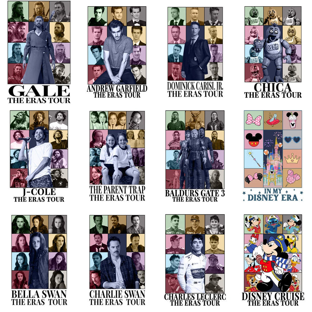 90 Pop Culture Eras Tour V2 Designs Bundle PNG