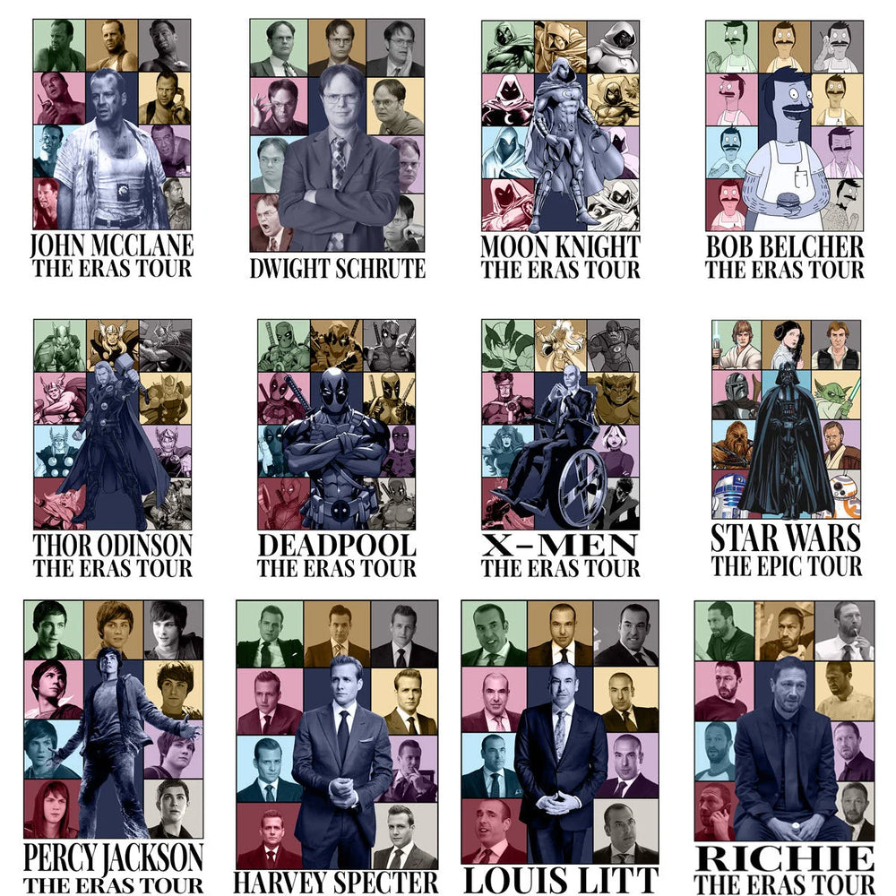 90 Pop Culture Eras Tour V2 Designs Bundle PNG