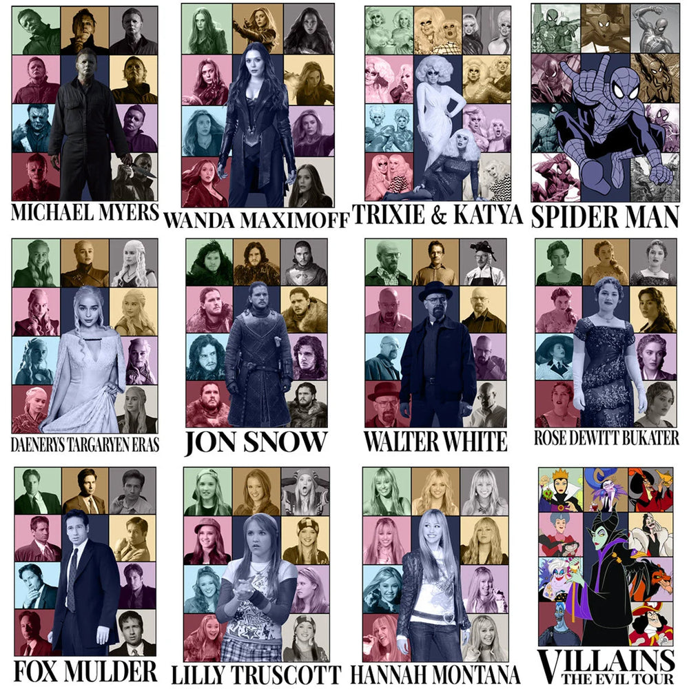 90 Pop Culture Eras Tour V2 Designs Bundle PNG