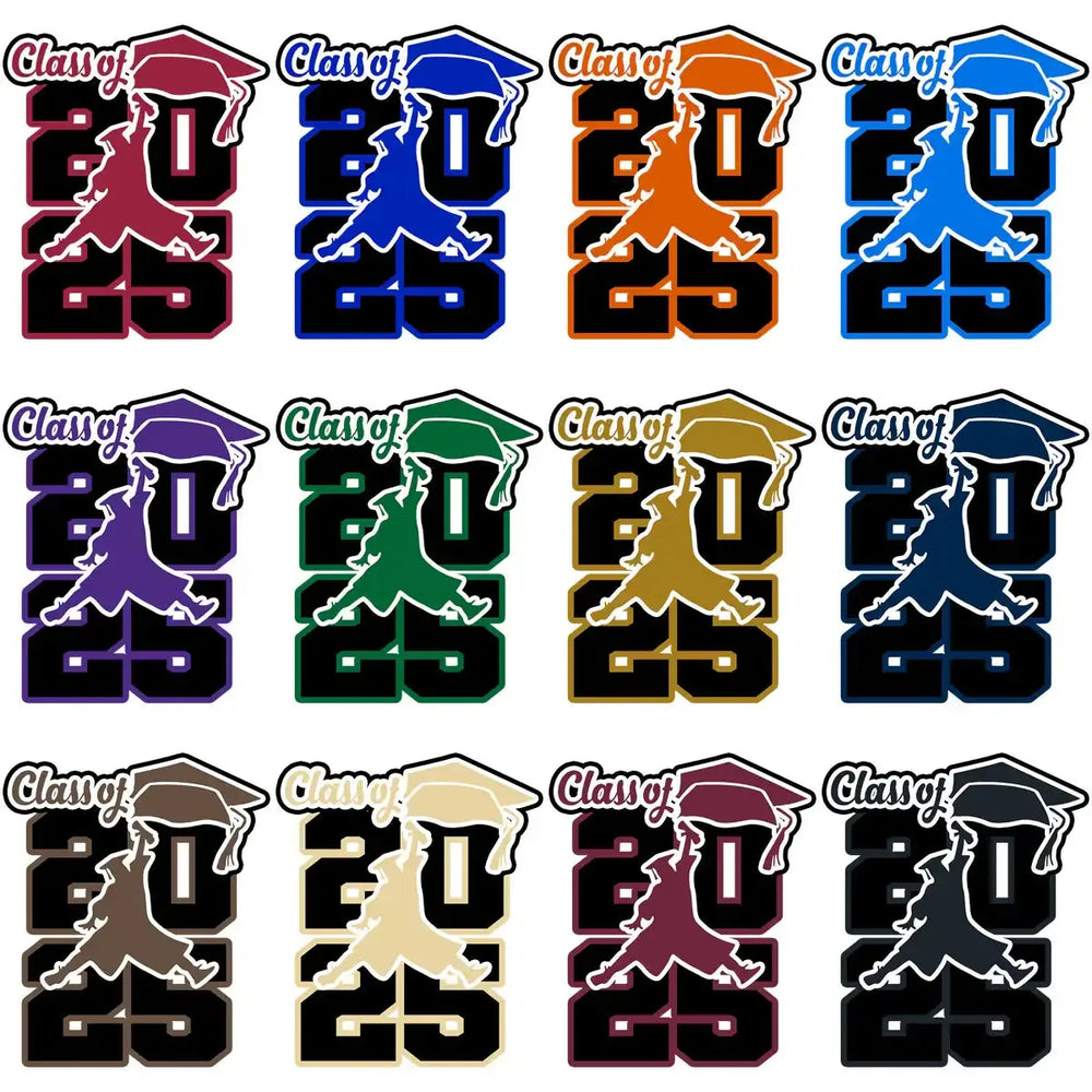 90 Senior Class Of 2025 Graduation Jump Designs Bundle PNG