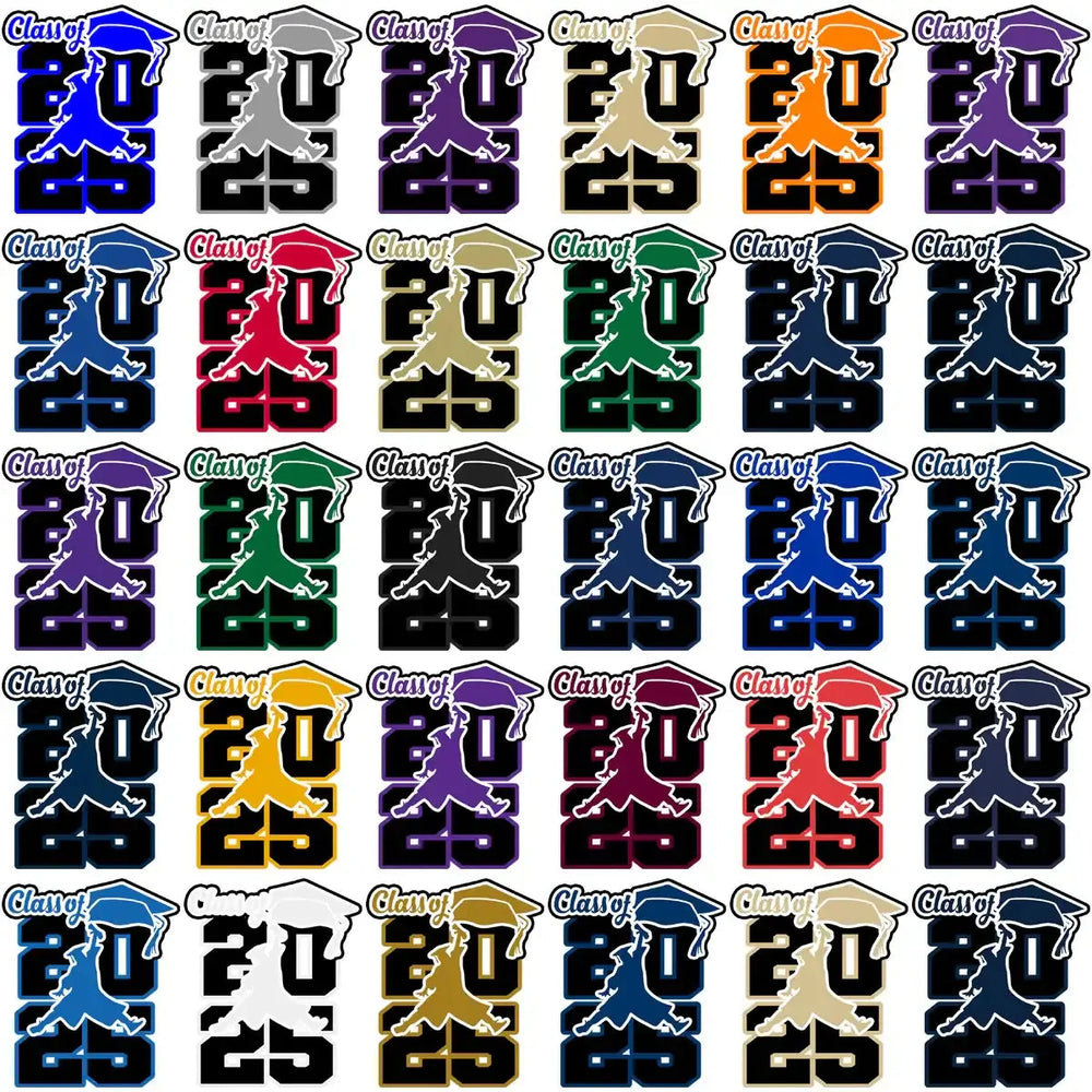 90 Senior Class Of 2025 Graduation Jump Designs Bundle PNG