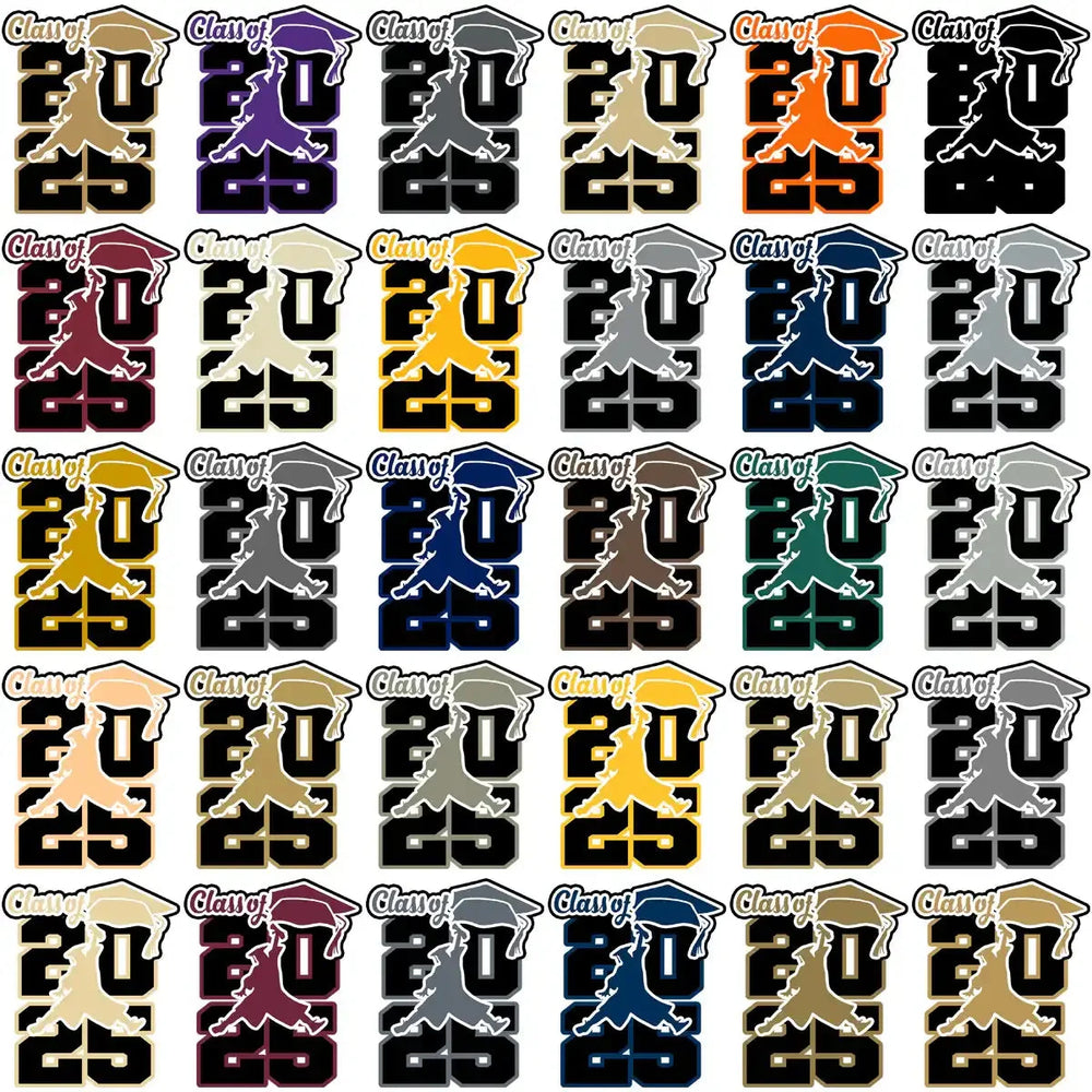 90 Senior Class Of 2025 Graduation Jump Designs Bundle PNG