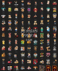 Load image into Gallery viewer, 90 Teedy Bear Designs Bundle PNG AI designspacks
