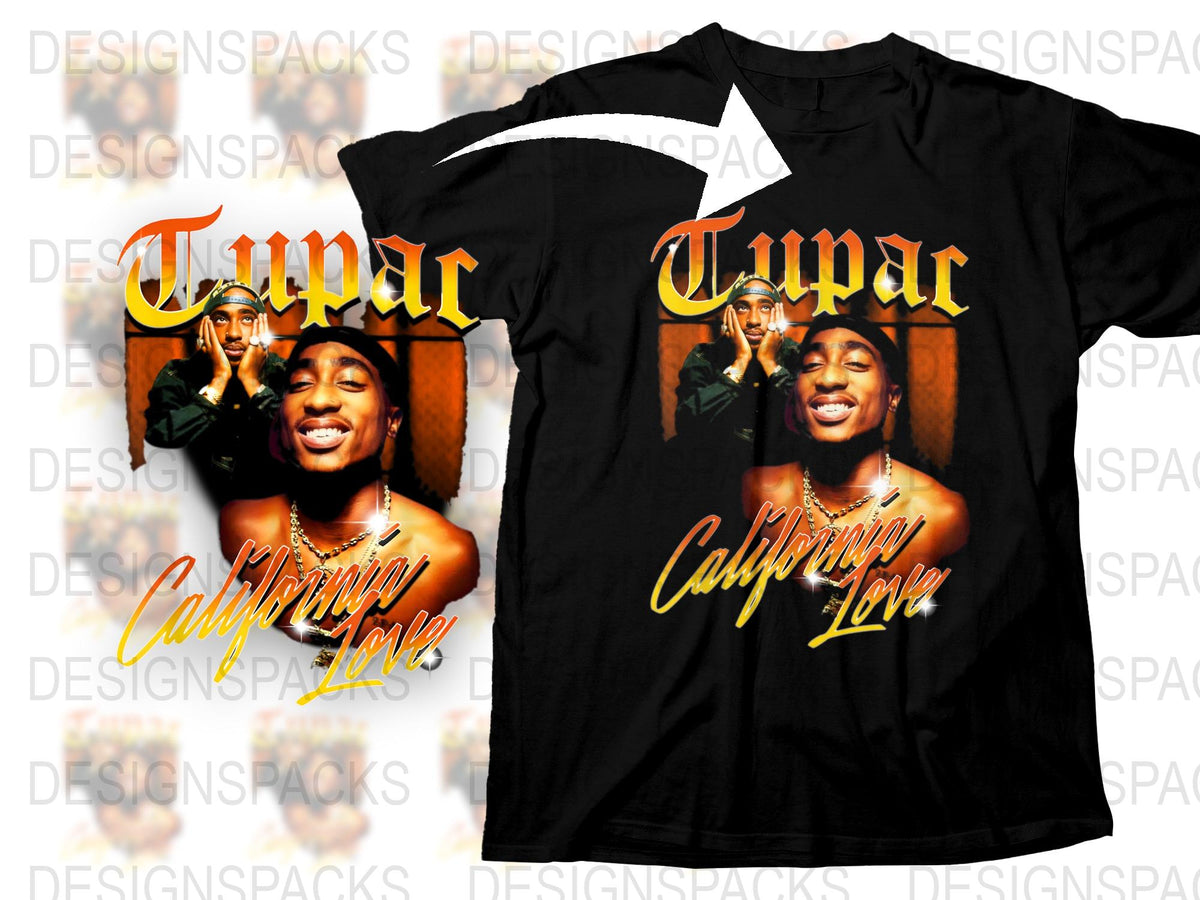 Tupac California Love Vintage Hip Hop T-Shirt, 90s Rap Music Tee, Retro Graphic Shirt, Unisex Clothing