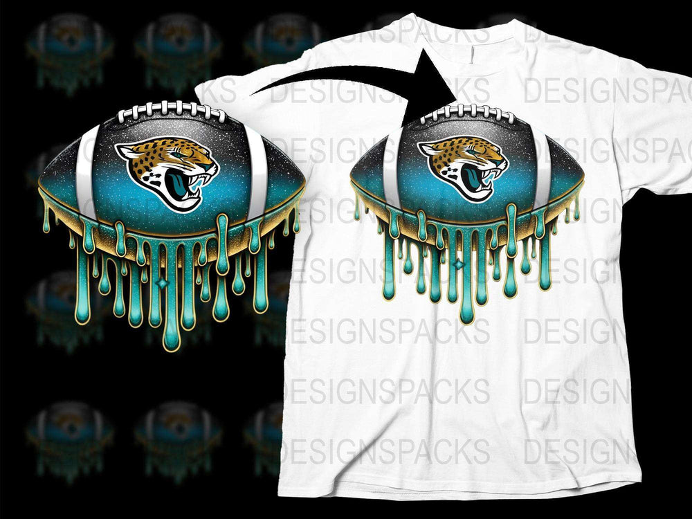 Jacksonville Jaguar Inspired Dripping Paint T-Shirt, Trendy Graphic Tee, Sports Fan Gift, Unique Design
