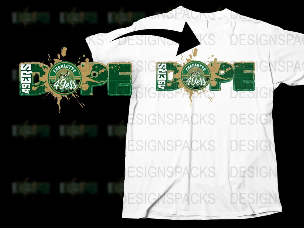 Vintage Charlotte 49ers T-Shirt, Retro College Sports Tee, Green and White Graphic Design, Unisex Fashion