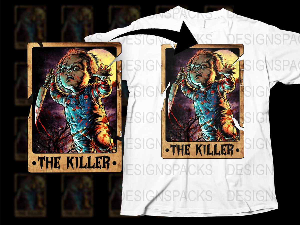 Vintage Horror T-Shirt, The Killer Retro Graphic Tee, Unique Halloween Shirt, Unisex Horror Movie Apparel