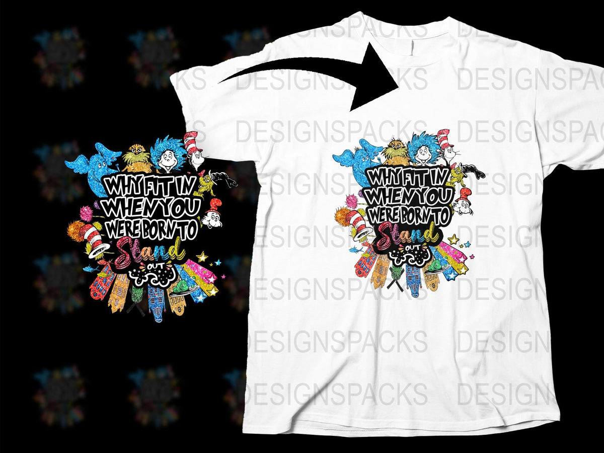 Unique Graphic Tee Shirt 'What If You Were Born to Stand Out' Colorful Design